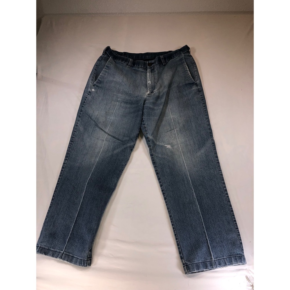 Haggar Classic Fit Premium Stretch Denim Jeans Blue 36x29 Straight Leg Mens
